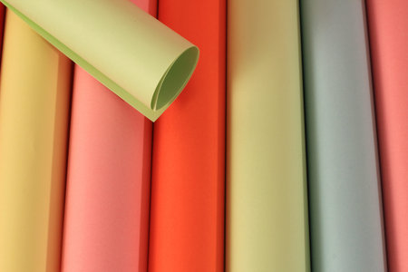 Colored paper arranged in beautiful patterns