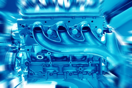 Complex engine of modern car interior viewの写真素材