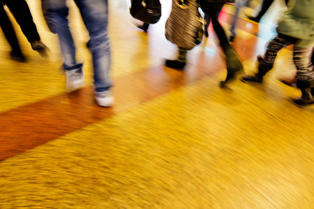 Passengers in the subway station