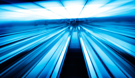 city passenger on elevator at subway station abstract blur