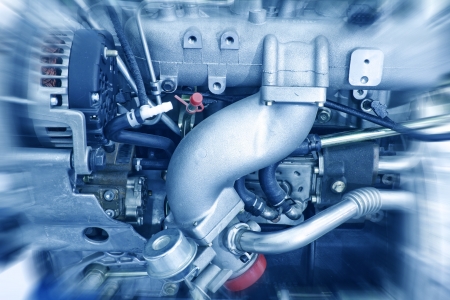 Close up of gasoline car engineの写真素材