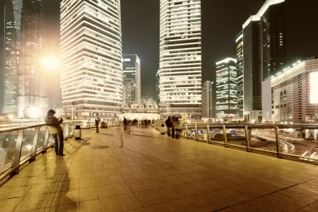 Beautiful Shanghai Pudong skyline at dusk in Shanghai, Chinaのeditorial素材