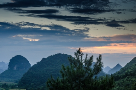 Rural scenery in Guilin,guangxi,Chinaの写真素材