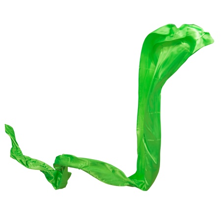 The green silk every color on a white backgroundの写真素材