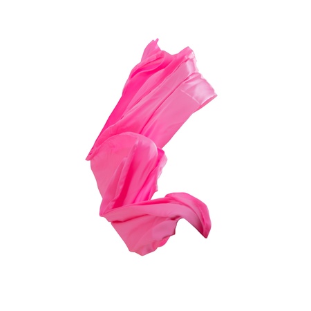 Purple silk across the color on a white backgroundの写真素材