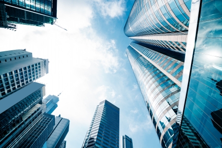 modern business center in hongkongの写真素材