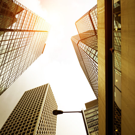 modern business center in hongkongの写真素材