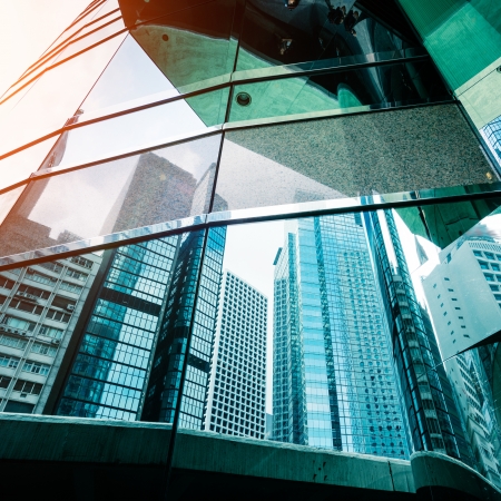 modern business center in hongkongの写真素材