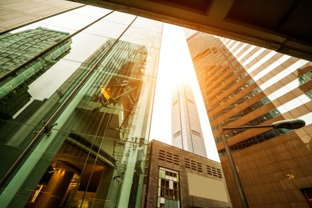 modern business center in hongkongの写真素材