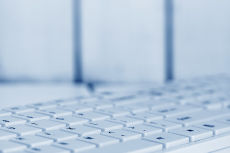 Close up of keyboard of a modern laptopの写真素材