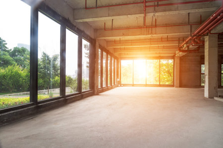 Glass wall in the office buildingのeditorial素材