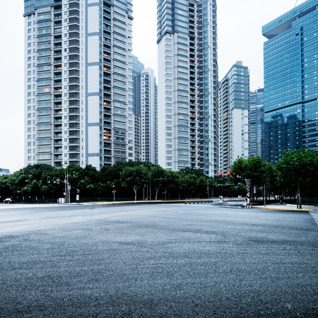 the street scene of the lujiazui financial center in shanghaiの写真素材