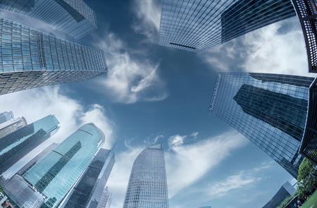 modern city in shanghai of chinaの写真素材