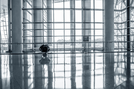 image of windows in morden office buildingのeditorial素材