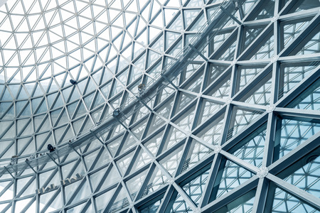 image of windows in morden office buildingの写真素材