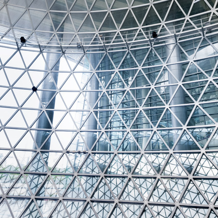 image of windows in morden office buildingのeditorial素材