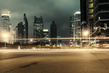 Modern buildings of the Lujiazui financial centre in Shanghai, Chinaの写真素材