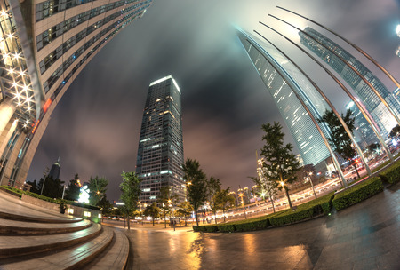 night scene of modern cityのeditorial素材