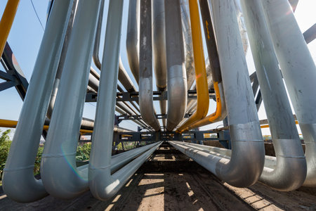 Outdoor pipelines in the refinery