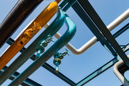 Outdoor pipelines in the refinery