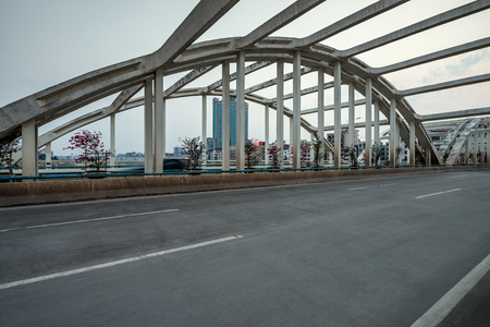 modern bridge on the sunset background outdoorの写真素材