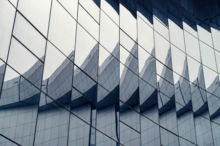 Glass wall in modern office buildingの写真素材