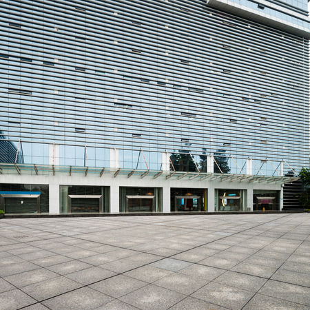 Glass wall in modern office buildingのeditorial素材