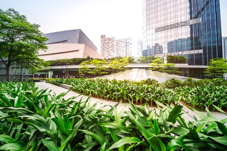 The greening of the office buildingのeditorial素材
