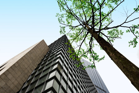The greening of the office buildingのeditorial素材