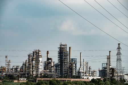 Industrial plant wit blue skyのeditorial素材