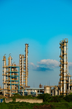 Petrochemical plant with blue skyのeditorial素材