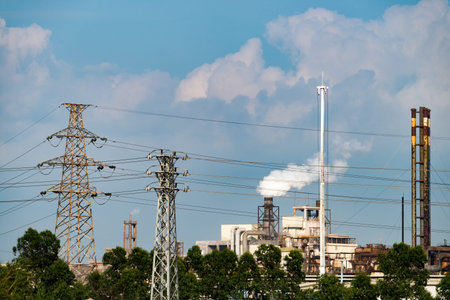 Industrial plant wit blue sky