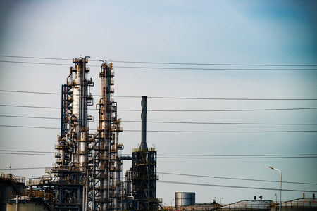 Industrial plant wit blue skyのeditorial素材