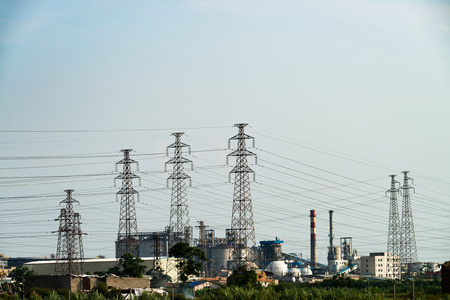 Industrial plant wit blue skyのeditorial素材