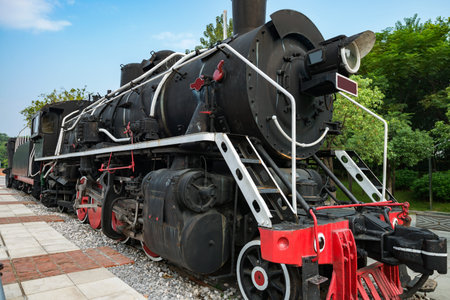 The old locomotive in the exhibition