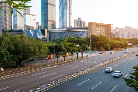 The road and urban scenery in shenzhen,chinaの写真素材