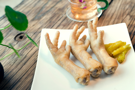 Chicken feet a kind of Chinese foodの写真素材