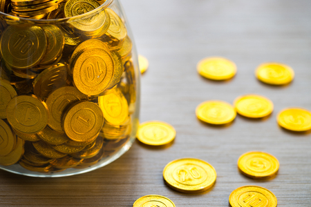 Group of gold coins business moneyの写真素材