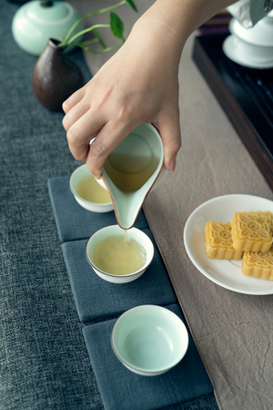 The Chinese tea ceremony indoorsの写真素材