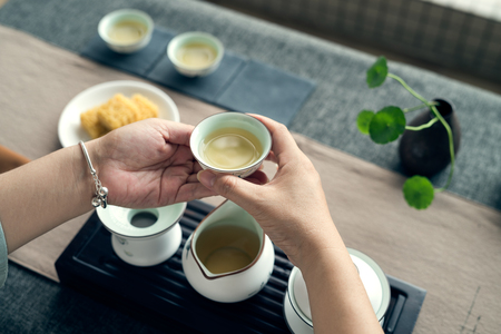 The Chinese tea ceremony indoorsの写真素材