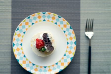 Strawberry cake in western foodの写真素材