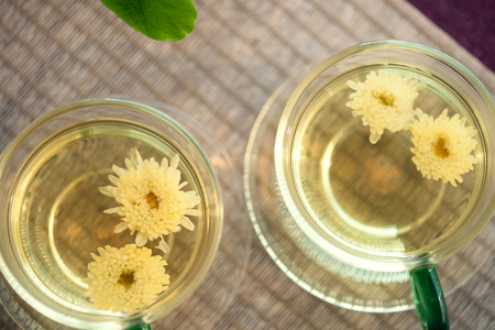 the scented tea of the Matricariarecutitaの写真素材