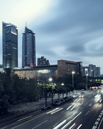 city night scenes at shenzhen,chinaのeditorial素材