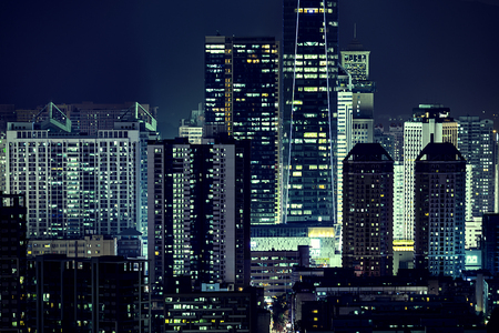 Urban landscape in night of shenzhen,chinaの写真素材