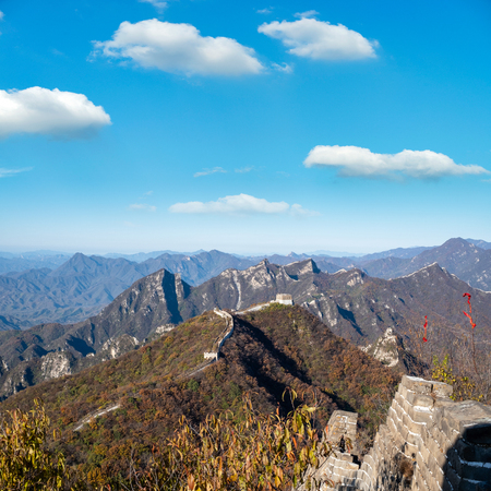 landscape of the great wall in beijing,Chinaの写真素材