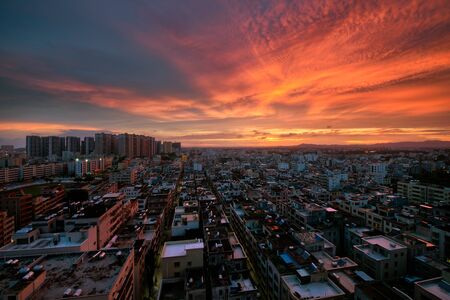 The beautiful landscape at twilightの写真素材