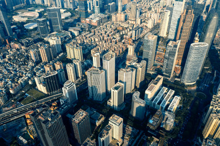 aerial photo of guangzhou city of china