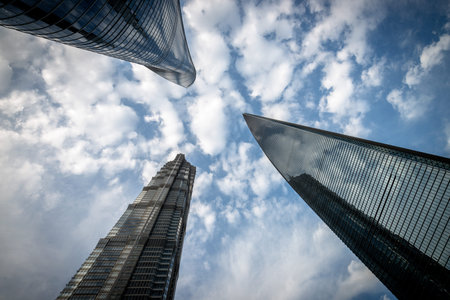 The office building at shanghai,chinaの写真素材