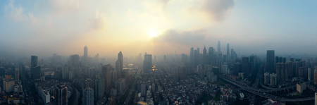 aerial photo of guangzhou city of chinaのeditorial素材