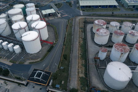 the oil Refinery factoryのeditorial素材